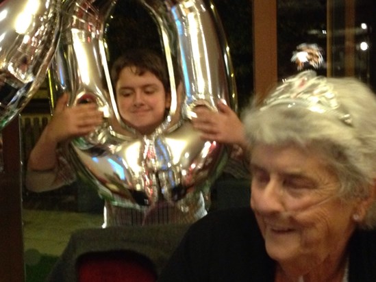 Christian and his Granny on her 80th birthday