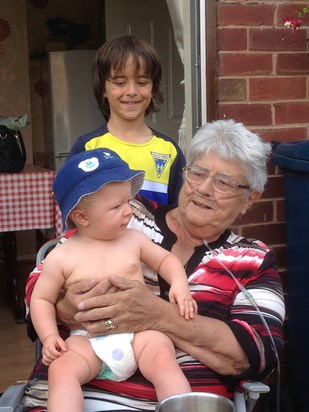 Granny with Aidan and Callum