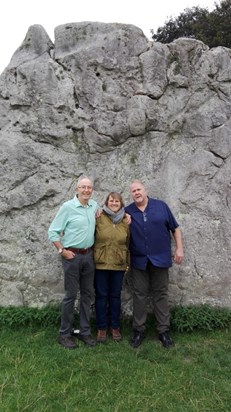 Avebury stones with John and David