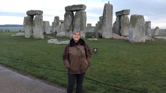 Susan at Stonehenge