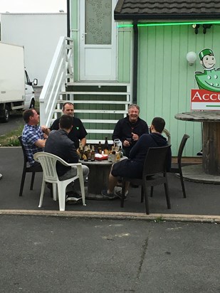 The beer garden at the ‘Ritz’. BTT Normandy Sept 2019