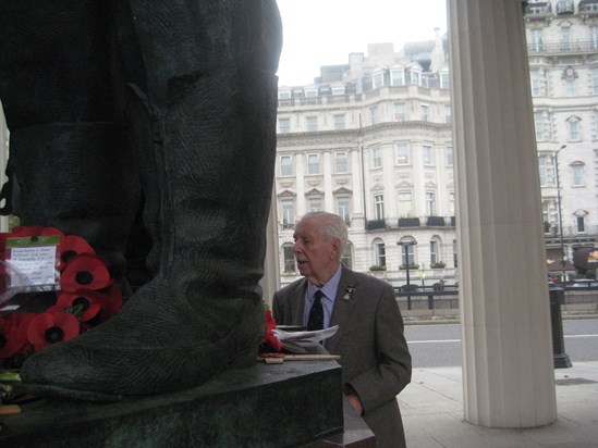 Dad at the Bomber Command Memorial in London