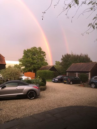 Betty's Rainbow when we arrived home after the service.