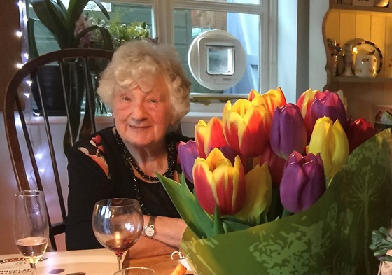 Jane and tulips
