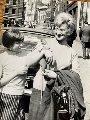 Jane and Beverley at Portobello market 1966 