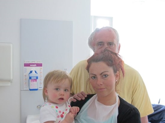 Dad with Rebecca and Mischa His beautiful granddaughter x