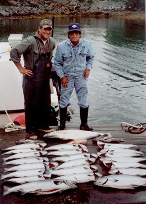 Fishing with son Cameron in Alaska