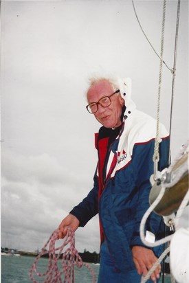 Dad sailing on the Solent