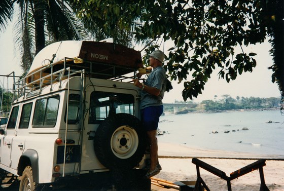 Dad with the mirror - in Sierra Leone