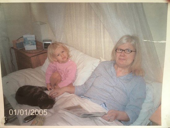 Mum in 2005 ,with Emily age 2 (now age 17j