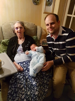 Mum with her new grandson, Nathan, and Michael, Nov 2019