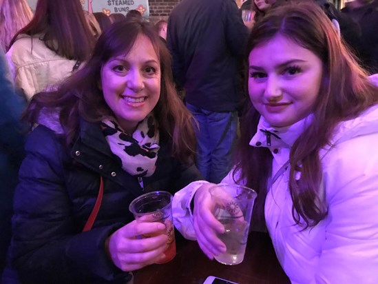 Natalia and Josie at a night market in Sheffield