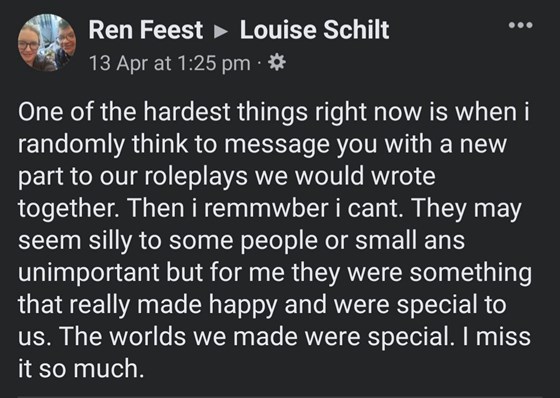 Message to louises fb i have recently posted 