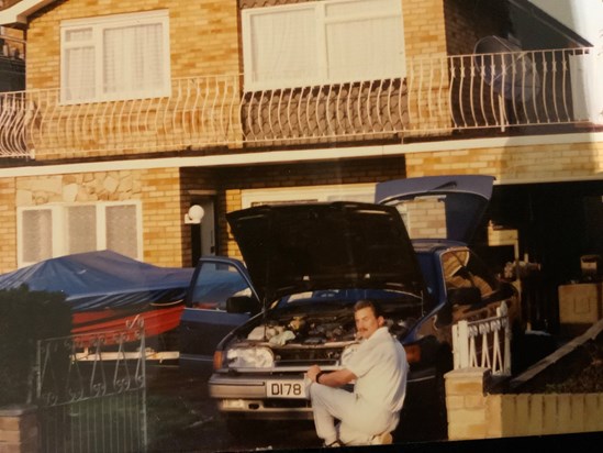 Albert helping me check the car before our drive to spain