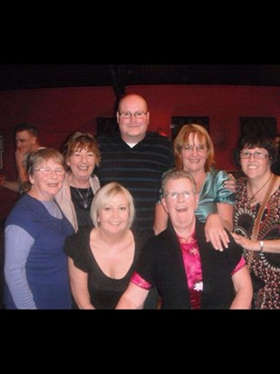 A group photo from a counters night out but not sure if this was for sue's retirement or Aileens ??