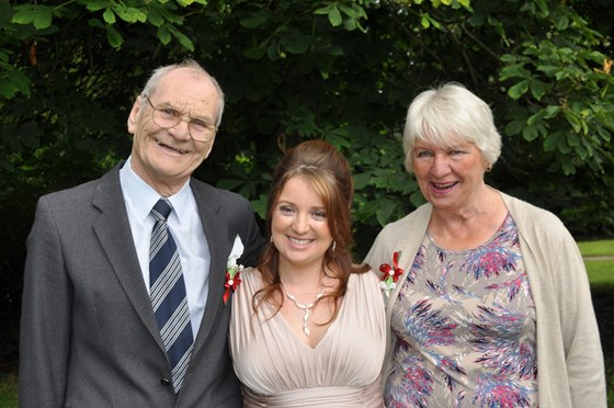 Emily's wedding day with Gran and Pa- Happy times <3 Thanks for making it for my special day xxx
