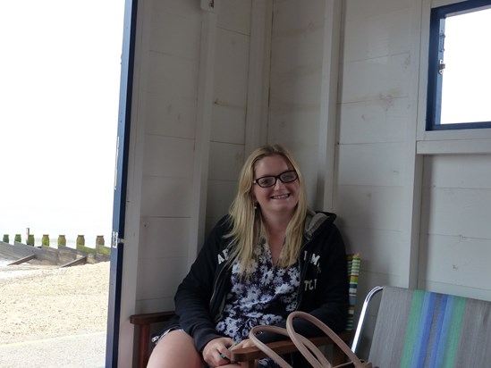 At Southwold on day out with her family