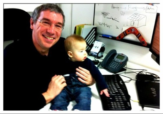 Kevan meeting the youngest recruit at Kyp 