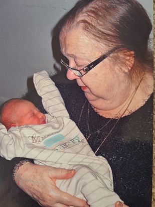 Maureen holding her Granddaughter Sienna