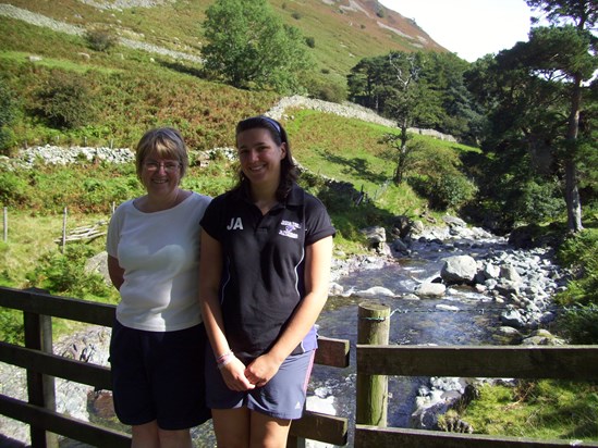 Judith and Jen in Lakes sunshine