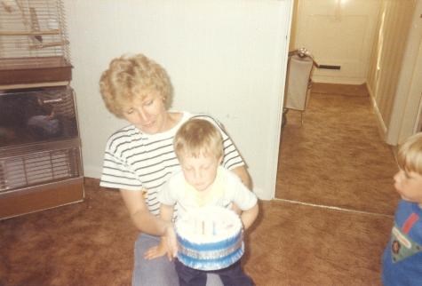 Mum & Stewart on his 4th Birthday