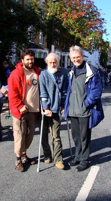 Peter with dear friends Pedro and Russell (Peter had a cycling accident)