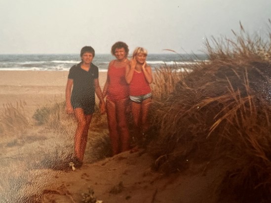 Chris and her children Richard and Nichola - South of France, early 80s