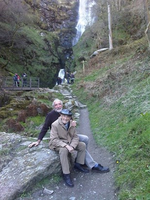 day out at highest waterfall in Wales...Llanrheadre