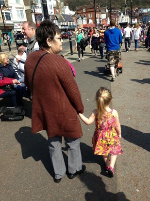 With her great granddaughter Maise