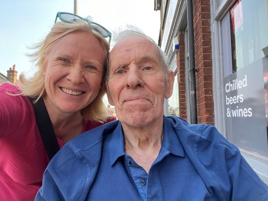 Dad and I escaping for a walk down kings Langley high street in August. I love you Dad xxx