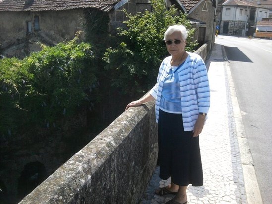 Maria in Vildemoinhos, her village in Portugal