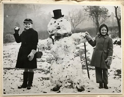 Roger and his sister Liz in 1953