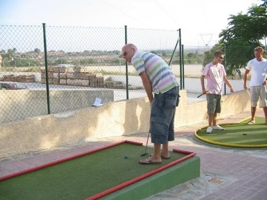 Taking mini golf very seriously - Spain 2008