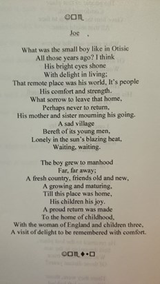 Poem written for Jovo by Peggy 