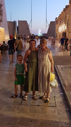 Mum with Anna and Emilia in Malta, August 2019.