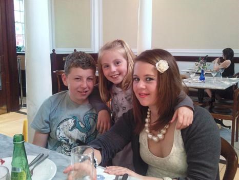 Jay, Libby and Kelly. Pizza Express, Stafford. 1st June 2010 xx xx