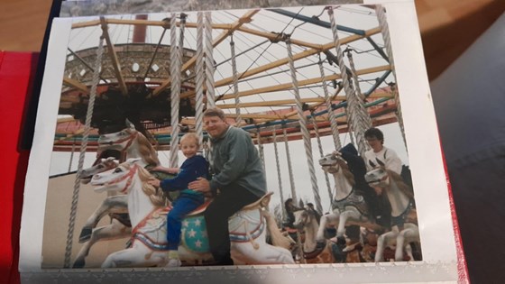 me and dad at the fun fair