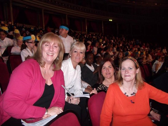 Kathy, Jane, Sam and Sue with the Manford Choir at the O2