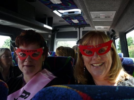 Sue and Kathy on Lucy's Hen do!