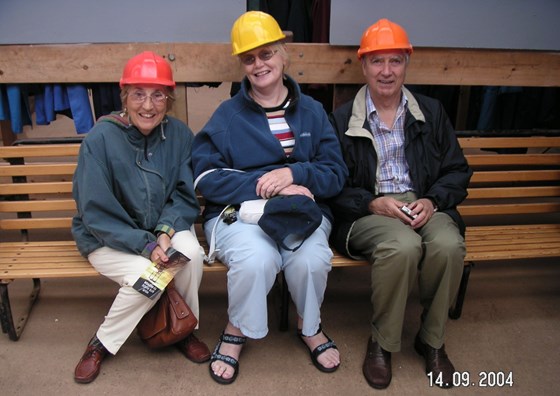 Rita, Jan and Bill at a tin mine in Cornwall Sept 2004