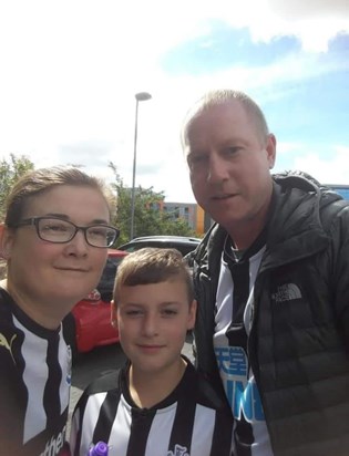 Family time at a Newcastle game