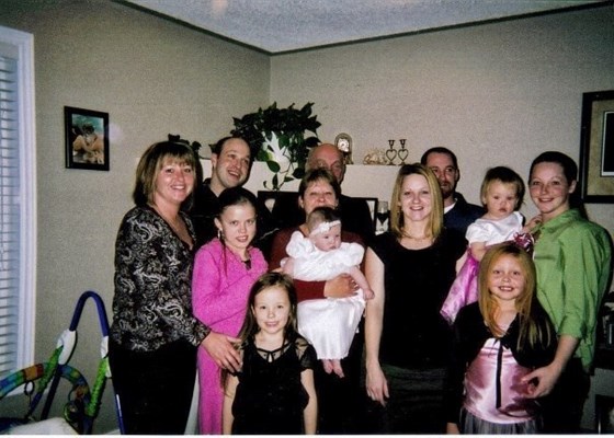 Jimmy's Neice Rylie's baptisim.  Pic with the fam.  November 2006.