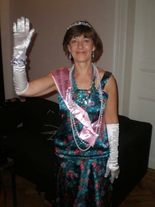 Margot as 'Miss England' at Charlotte's Hen Weekend - July 2011