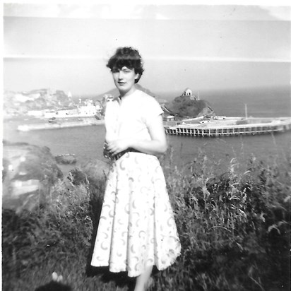 Mid 1950s, in her mid-twenties, on holiday at Ilfracombe, Devon