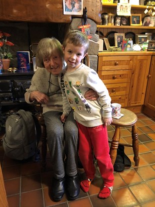 Samuel with Granny Dilys, January 2020