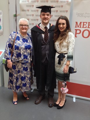 Pat with Charlie and Bronwen at his graduation 