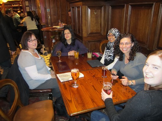 With Zara, Tharin and Liz in London