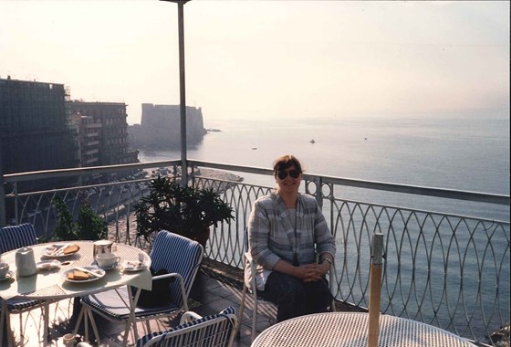 Aileen at hotel in Naples, late '8o's