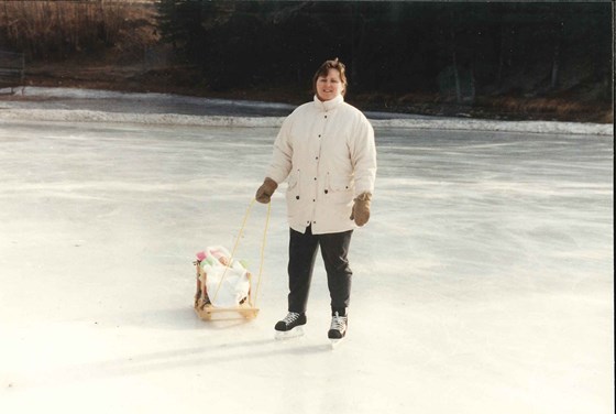 Skating with Lucy in tow 1992