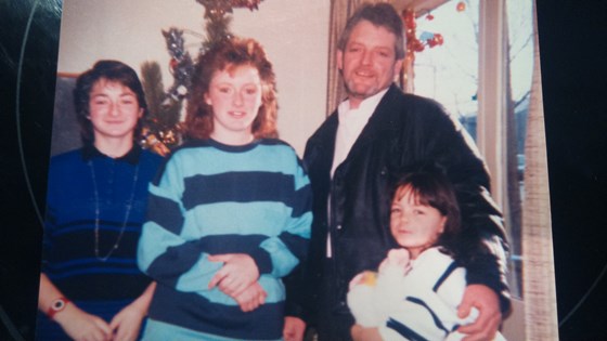 Dad with his girls at Nanas christmas day